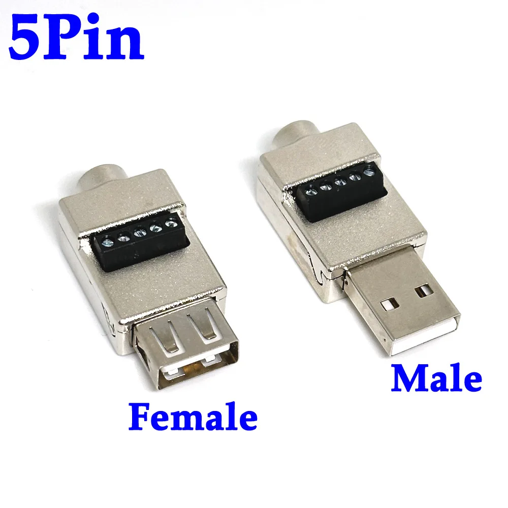 USB 2.0 Type A To 5 Pin Screw Shield Terminal Plug Male Female Metal shell Connector Brand New And High Quality Connector
USB 2.0 Type A To 5 Pin Screw Shield Terminal Plug Male Female Metal shell Connector Brand New And High Quality Connector