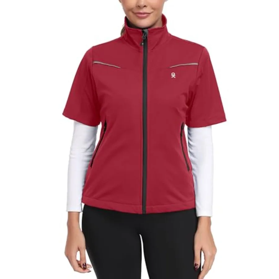 Women's Short Sleeve Golf Jacket Lightweight Water Resistant Quick Dry Running Vest with Zipper Pockets
Women's Short Sleeve Golf Jacket Lightweight Water Resistant Quick Dry Running Vest with Zipper Pockets