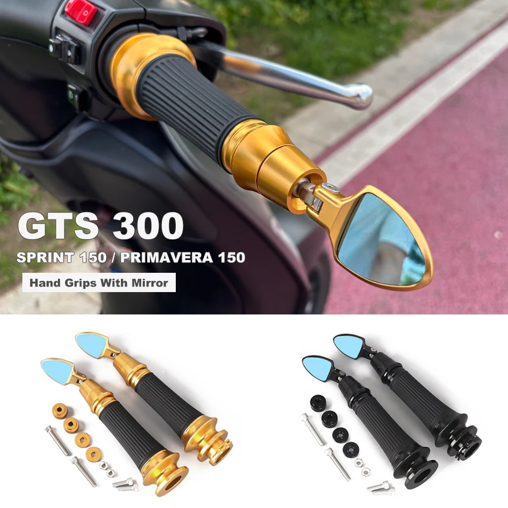 Sprint Primavera 150 Hand Grips With Mirror Motorcycle Hand Grips Handle Bar End Cap With Mini Rearview Mirror For Vespa GTS 300
Sprint Primavera 150 Hand Grips With Mirror Motorcycle Hand Grips Handle Bar End Cap With Mini Rearview Mirror For Vespa GTS 300