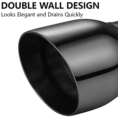 Black Chrome Double Wall Muffler Tip, 2.5″ Inlet, 3.5″ Outlet, 5″ Length, Weld-On Resonator Exhaust Pipe
Black Chrome Double Wall Muffler Tip, 2.5″ Inlet, 3.5″ Outlet, 5″ Length, Weld-On Resonator Exhaust Pipe