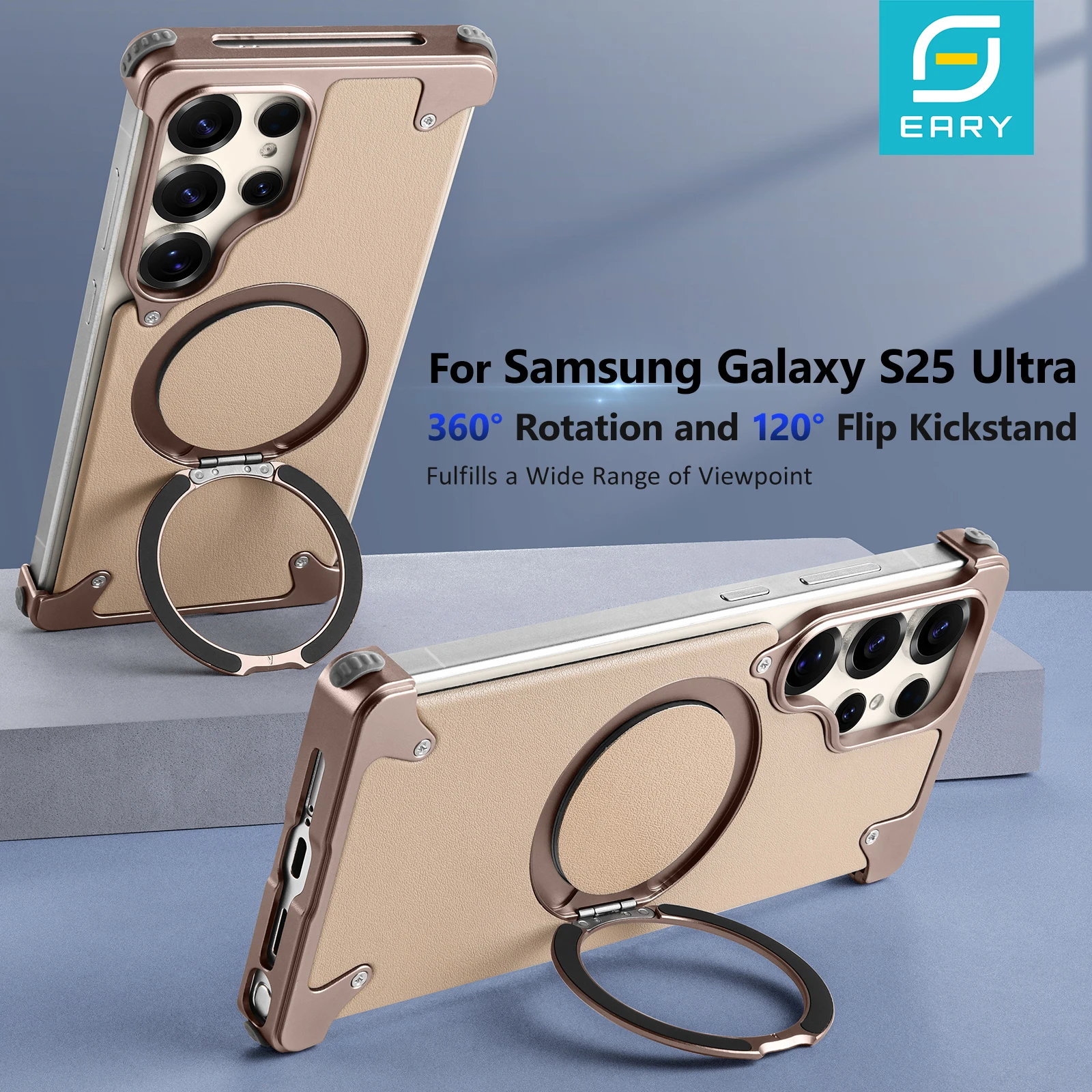 Eary Frameless Magnetic Phone Case For Samsung Galaxy S25 Ultra With 360° Rotatable Wireless Charging Genuine Leather Bumper
Eary Frameless Magnetic Phone Case For Samsung Galaxy S25 Ultra With 360° Rotatable Wireless Charging Genuine Leather Bumper