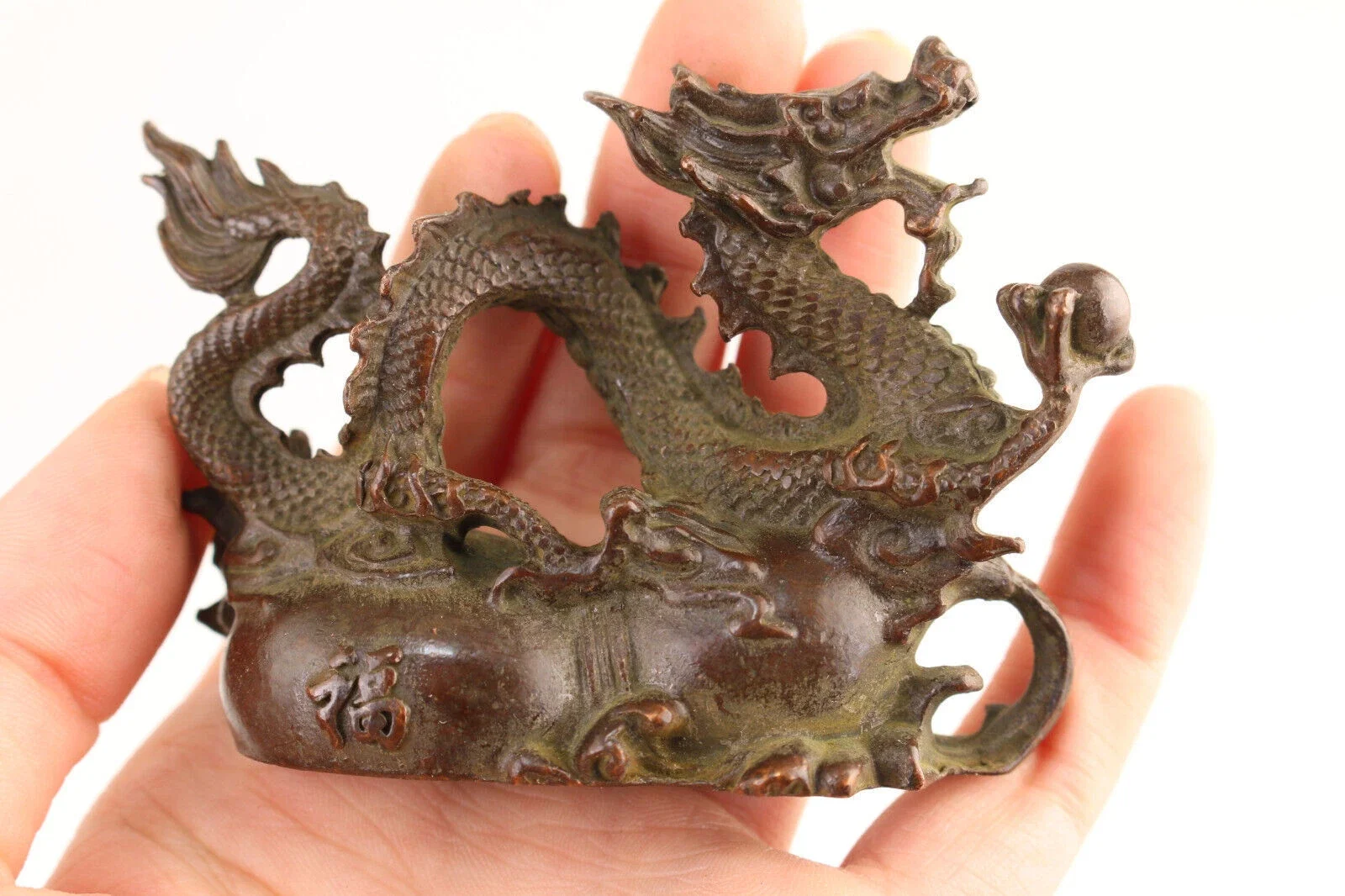 Rare Blessing Chinese bronze dragon Statue Figurine Home Decor Gifts Art
Rare Blessing Chinese bronze dragon Statue Figurine Home Decor Gifts Art