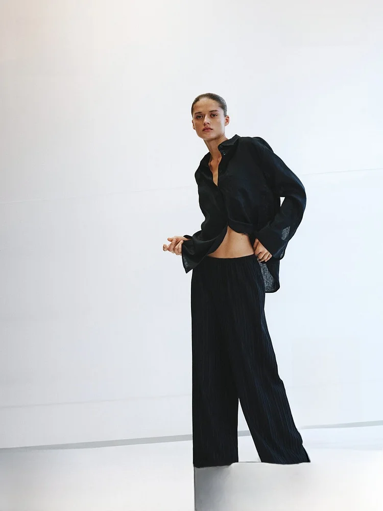 H&M Women's Casual Pleated Waist Wide Leg Pants Summer 2026 High Waist Polyester Fiber Spandex Elastic Fiber 2% Polyester Fib...
H&M Women's Casual Pleated Waist Wide Leg Pants Summer 2026 High Waist Polyester Fiber Spandex Elastic Fiber 2% Polyester Fib...