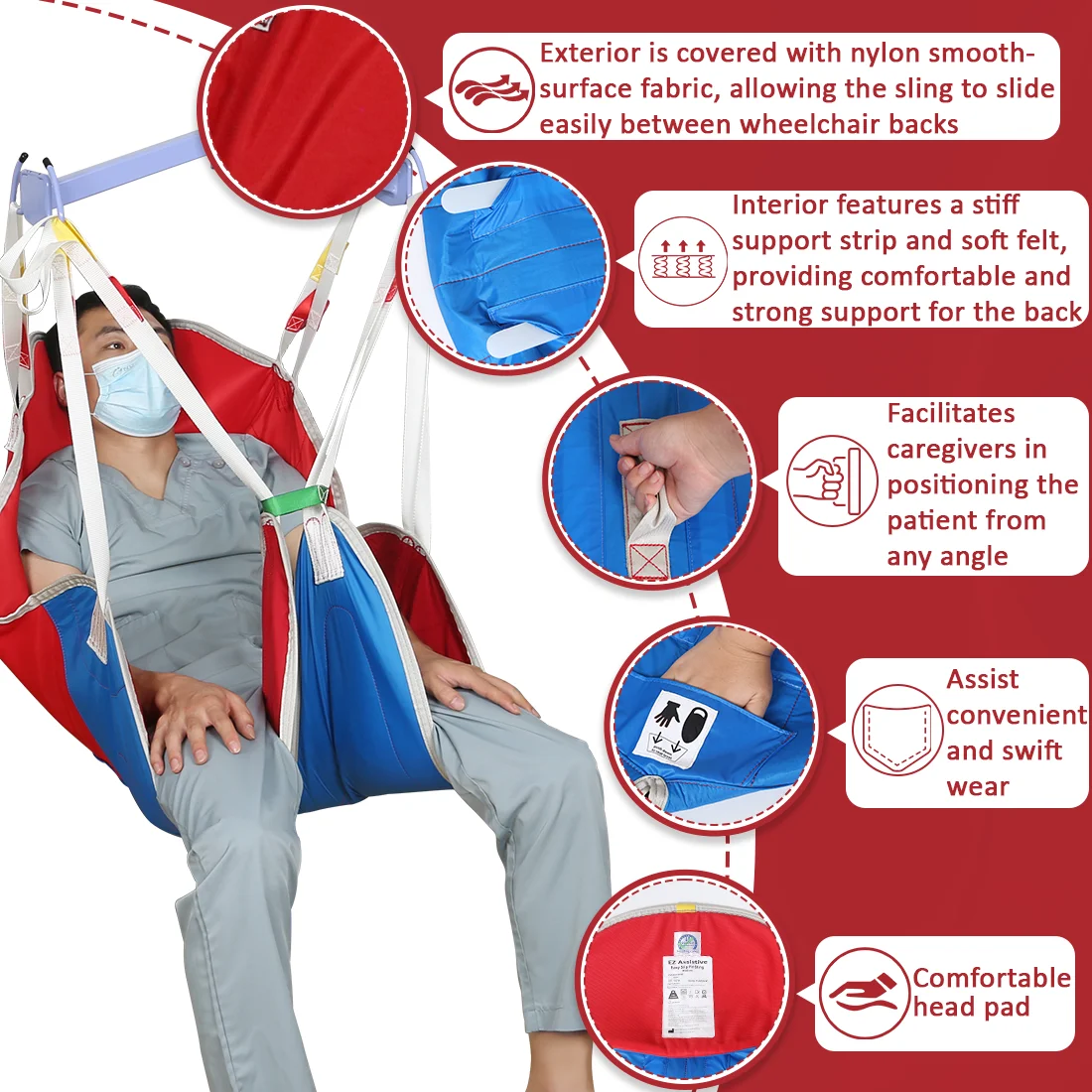 Ehucon Patient Hoist Sling,500lbs Hoyer Lift Transfer Aid with Comfort Repositioning, Nursing Sling for Bedbound Elderly
Ehucon Patient Hoist Sling,500lbs Hoyer Lift Transfer Aid with Comfort Repositioning, Nursing Sling for Bedbound Elderly