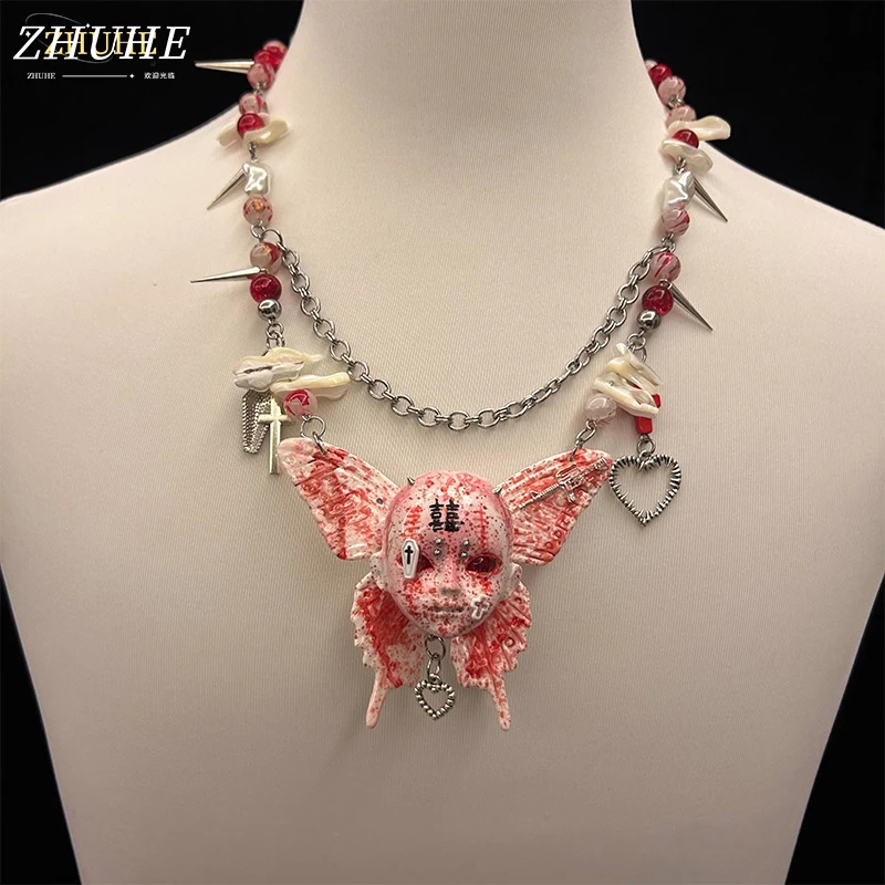 ZHUHE Double Xi Character Baby Face Necklace New Gothic Style For Women Men Jewelry Accessories Party Gift To Girlfriend
ZHUHE Double Xi Character Baby Face Necklace New Gothic Style For Women Men Jewelry Accessories Party Gift To Girlfriend