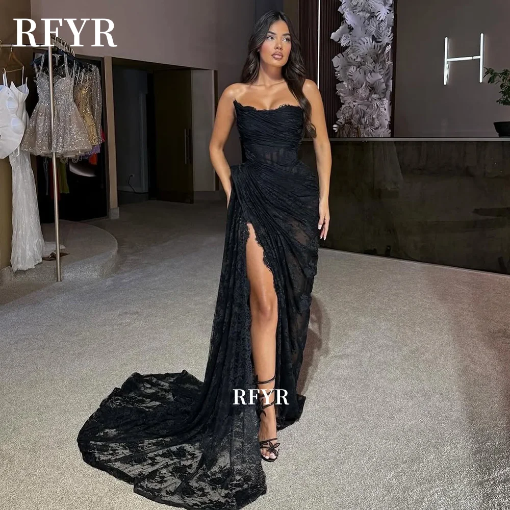 RFYR Black Prom Dress High Slit Party Dress Lace Evening Dress for Women فساتين مناسبة رسمية Customized
RFYR Black Prom Dress High Slit Party Dress Lace Evening Dress for Women فساتين مناسبة رسمية Customized