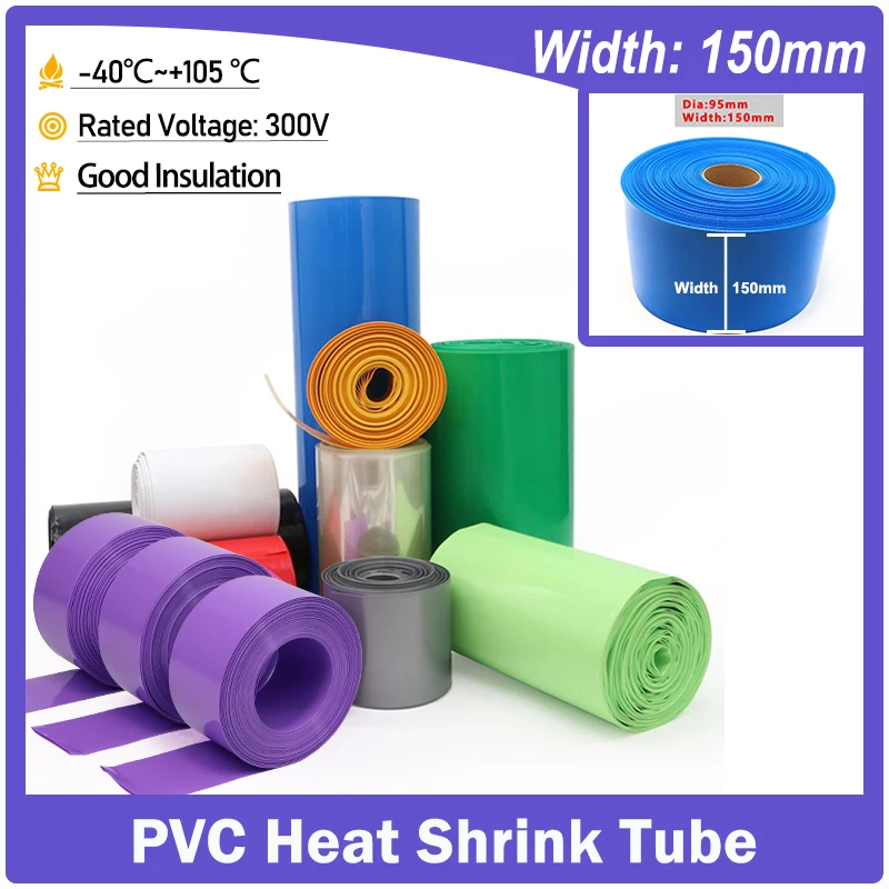 1-20m Width 150mm PVC Heat Shrink Tube 18650 Battery Wrap Heat Shrinkable Insulated Cable Protection Film Wrapping Sleeve
1-20m Width 150mm PVC Heat Shrink Tube 18650 Battery Wrap Heat Shrinkable Insulated Cable Protection Film Wrapping Sleeve