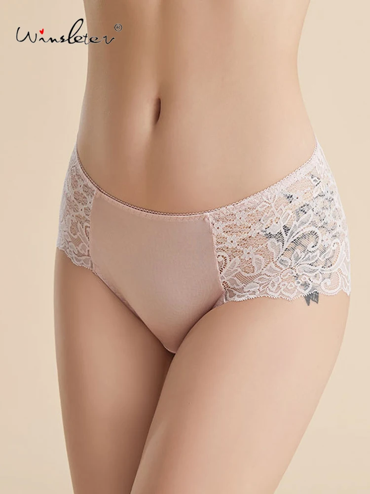 Winsleter-100%Real Silk Sexy Briefs, Women Middle Waisted Solid Lace, Breathable Shaping Sheer Underwear, 2025 Spring P51827CC
Winsleter-100%Real Silk Sexy Briefs, Women Middle Waisted Solid Lace, Breathable Shaping Sheer Underwear, 2025 Spring P51827CC