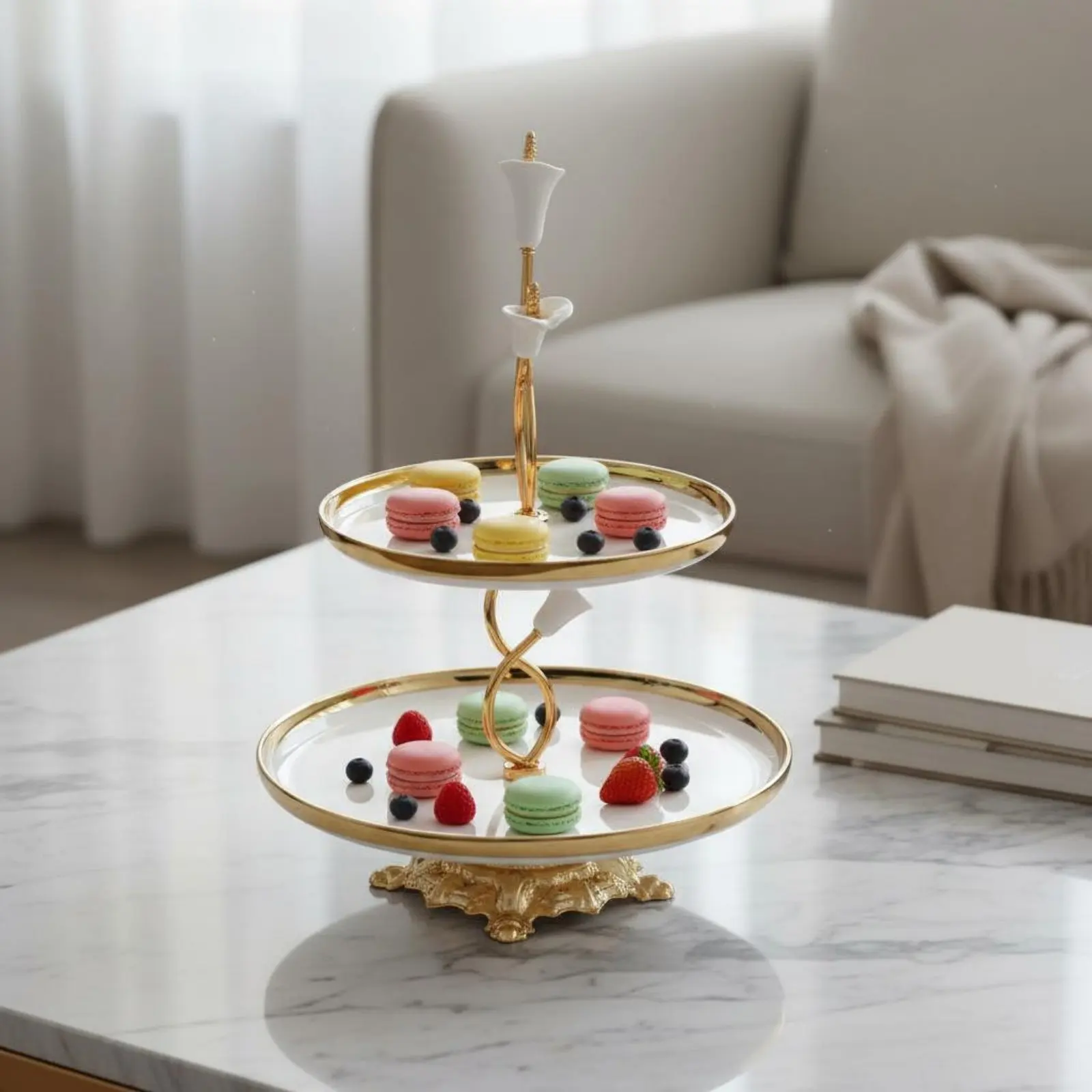 Two Layer Fruit Tray Nordic Design Two Tier Snack Stand Ceramic Dessert Plate Stand High-End Look Table Display Decorative
Two Layer Fruit Tray Nordic Design Two Tier Snack Stand Ceramic Dessert Plate Stand High-End Look Table Display Decorative