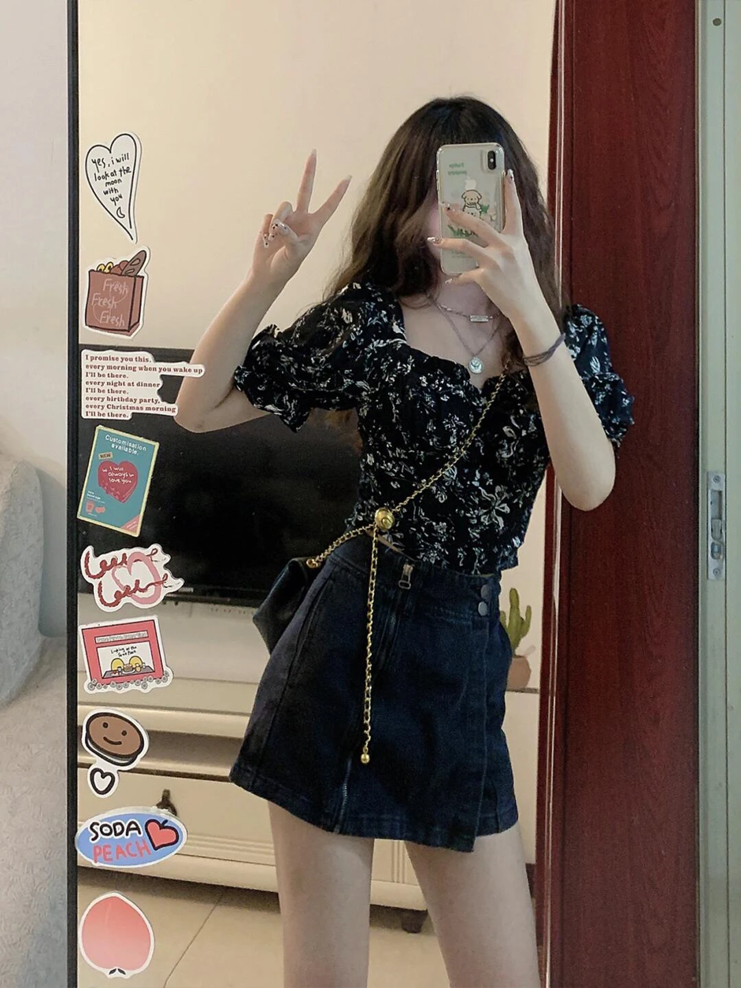 Summer Floral Print Chiffon Top And Denim ort Skirt Two-Piece Set plus Size Women's Faion Casual Breathable Polyester
Summer Floral Print Chiffon Top And Denim ort Skirt Two-Piece Set plus Size Women's Faion Casual Breathable Polyester