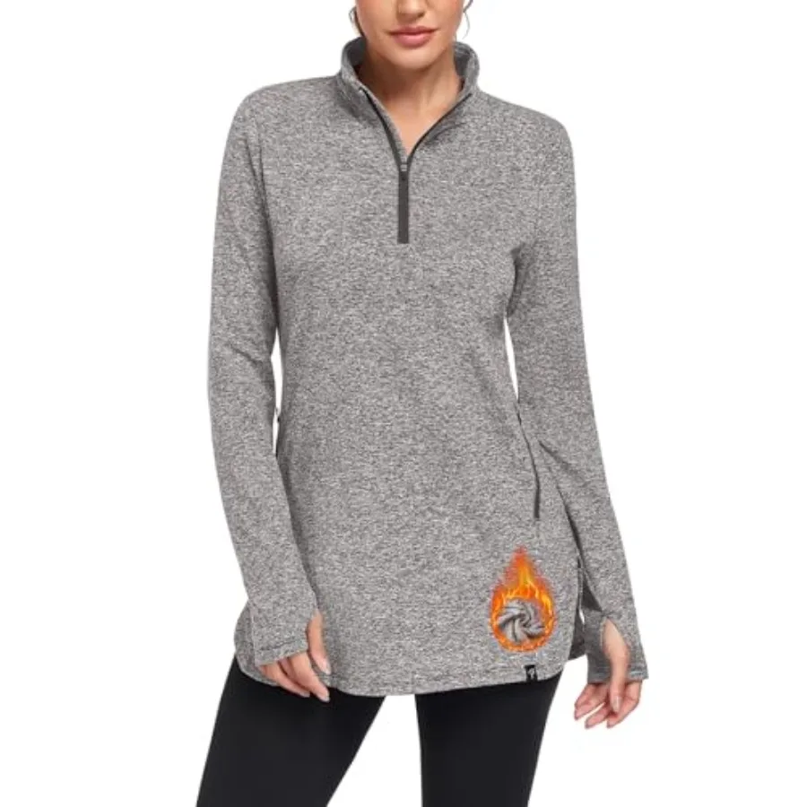 Soneven Women's Thermal Running Fleece Long Sweatshirts Turtleneck Long Sleeve Pullover Winter With Thumbholes and Pockets
Soneven Women's Thermal Running Fleece Long Sweatshirts Turtleneck Long Sleeve Pullover Winter With Thumbholes and Pockets