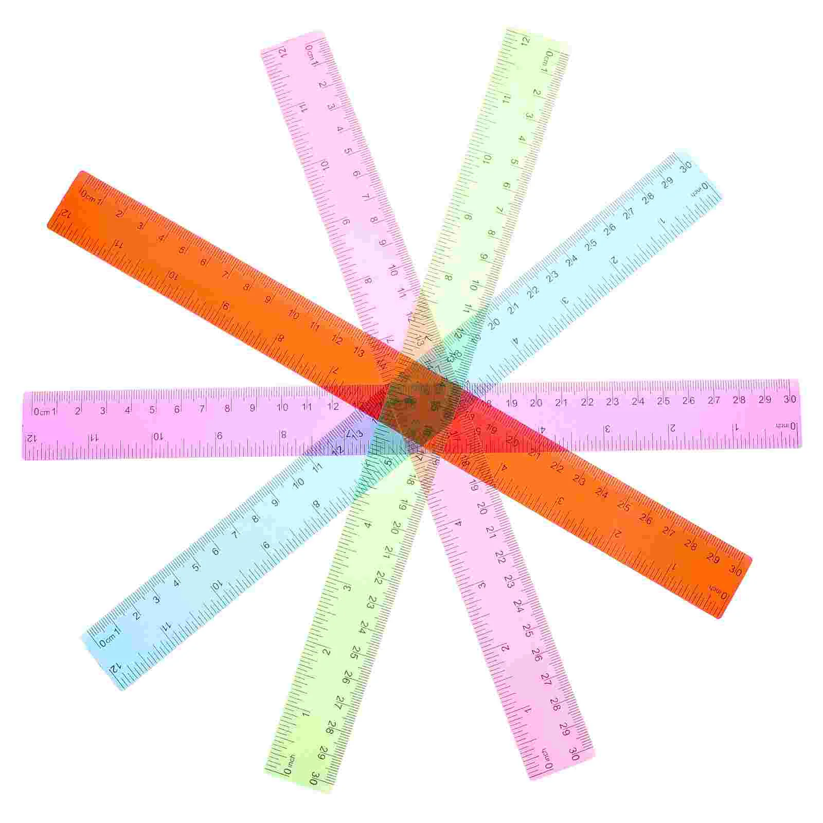 5 Pcs Multifunction Creative Plastic Ruler Student with Inches and Centimeters Multi-function Colored Rulers
5 Pcs Multifunction Creative Plastic Ruler Student with Inches and Centimeters Multi-function Colored Rulers