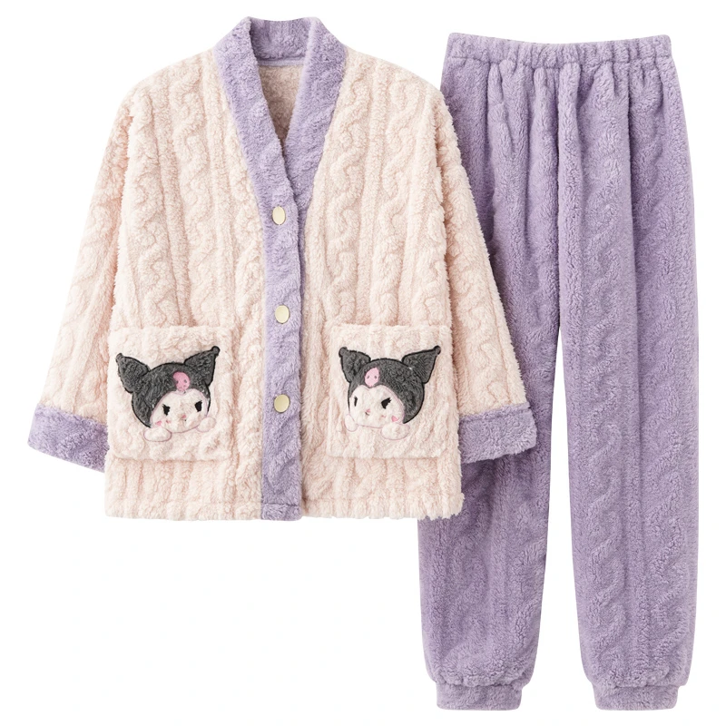 Kawaii Sanrios Pajamas Sets Anime Kuromi Cinnamoroll Cute Cartoon Thick Winter Warm Flannel Women Home Pyjamas Set Gift
Kawaii Sanrios Pajamas Sets Anime Kuromi Cinnamoroll Cute Cartoon Thick Winter Warm Flannel Women Home Pyjamas Set Gift