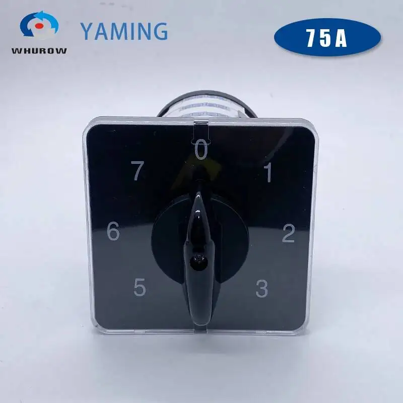 YMZ12-75/4 Silver Contact 0-7 Position Rotary Changeover Switch Four Poles 75A Universal Cam Manual Transfer Selector
YMZ12-75/4 Silver Contact 0-7 Position Rotary Changeover Switch Four Poles 75A Universal Cam Manual Transfer Selector