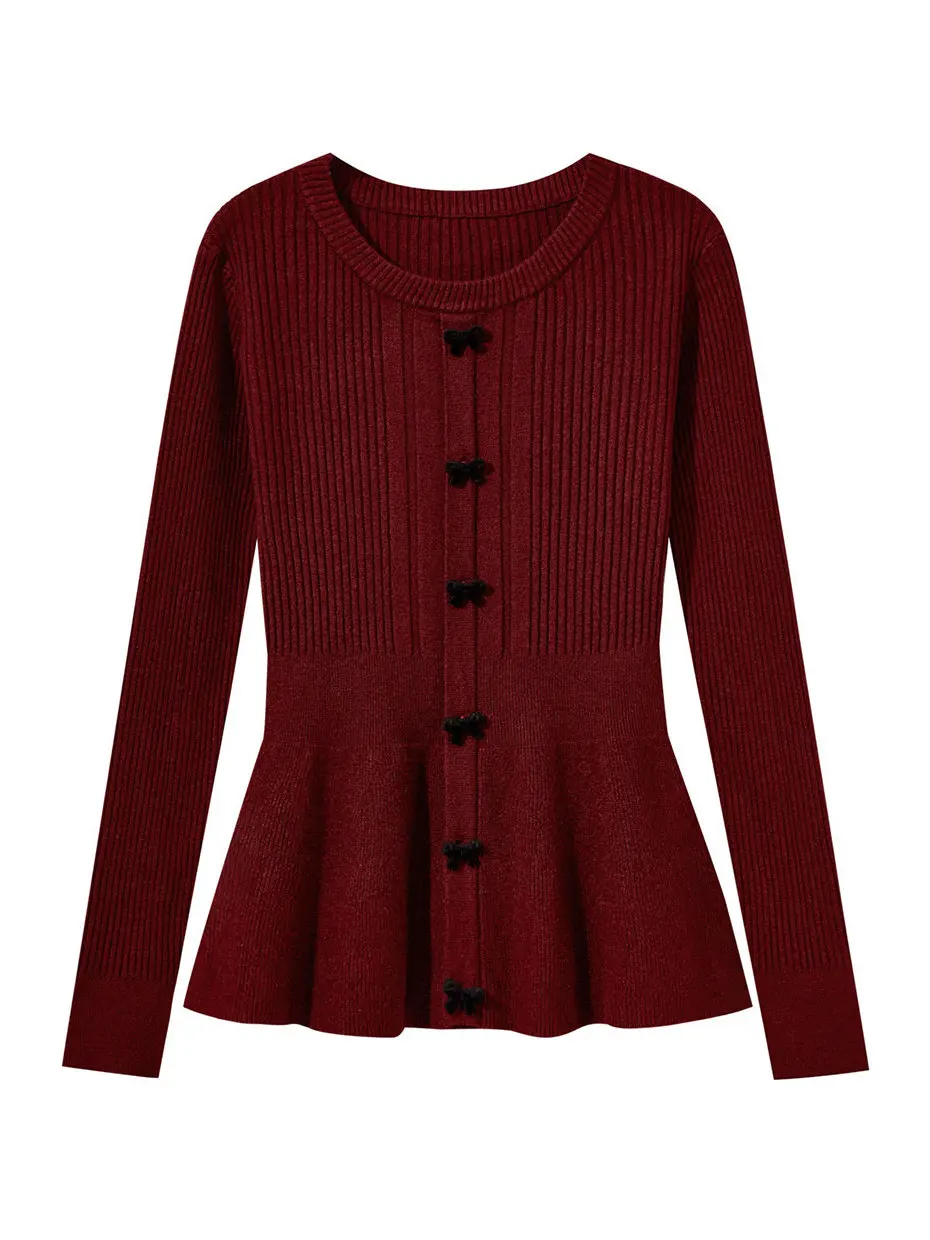 Red New Chinese Style Knot Sweater Women's Autumn Winter Waist Cinched New Year's Inner Wear Knitted Base Layer
Red New Chinese Style Knot Sweater Women's Autumn Winter Waist Cinched New Year's Inner Wear Knitted Base Layer