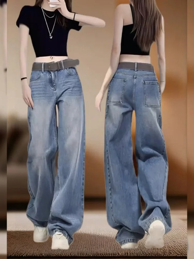 European Style Slim Wide Leg Jeans Women's Spring New plus Size Loose Slimming Straight Cut Trousers High Waist Denim Pants
European Style Slim Wide Leg Jeans Women's Spring New plus Size Loose Slimming Straight Cut Trousers High Waist Denim Pants