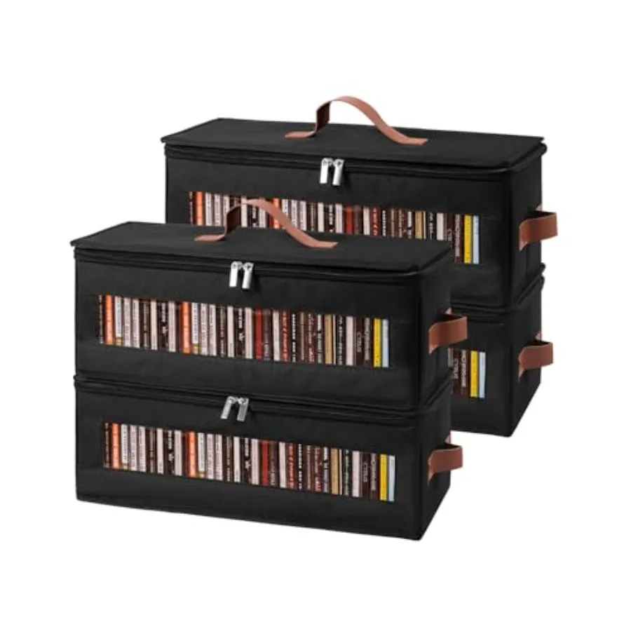 CD Storage Box - 4 Pack CD Case Holder with Clear Window Holds 150 Jewel Cases Media Storage Rack for DVDs CDs Video Game Disks
CD Storage Box - 4 Pack CD Case Holder with Clear Window Holds 150 Jewel Cases Media Storage Rack for DVDs CDs Video Game Disks