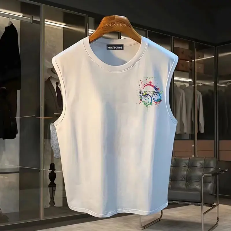 Men Cotton Sleeveless Print Vest Summer New American High Street Casual Loose O-neck Coats Fashion Versatile Black Sports Tops
Men Cotton Sleeveless Print Vest Summer New American High Street Casual Loose O-neck Coats Fashion Versatile Black Sports Tops
