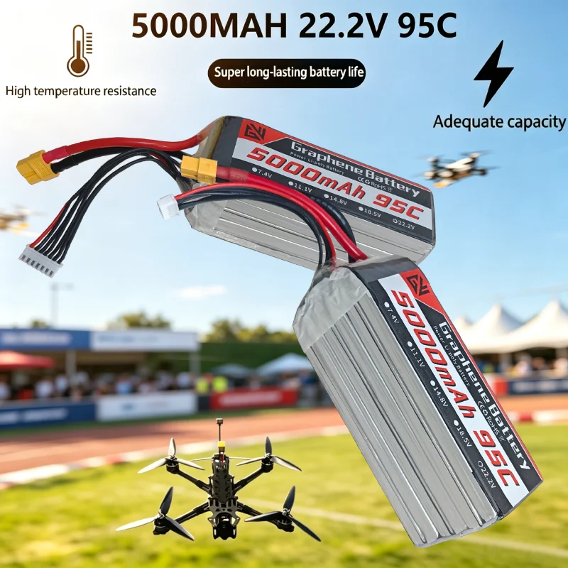95C High-Capacity 6S 5000mAh LiPo 22.2V Battery – XT60/XT90/T Connectors, for RC Drone, Plane, Buggy, Truggy & 500-600 Heli
95C High-Capacity 6S 5000mAh LiPo 22.2V Battery – XT60/XT90/T Connectors, for RC Drone, Plane, Buggy, Truggy & 500-600 Heli