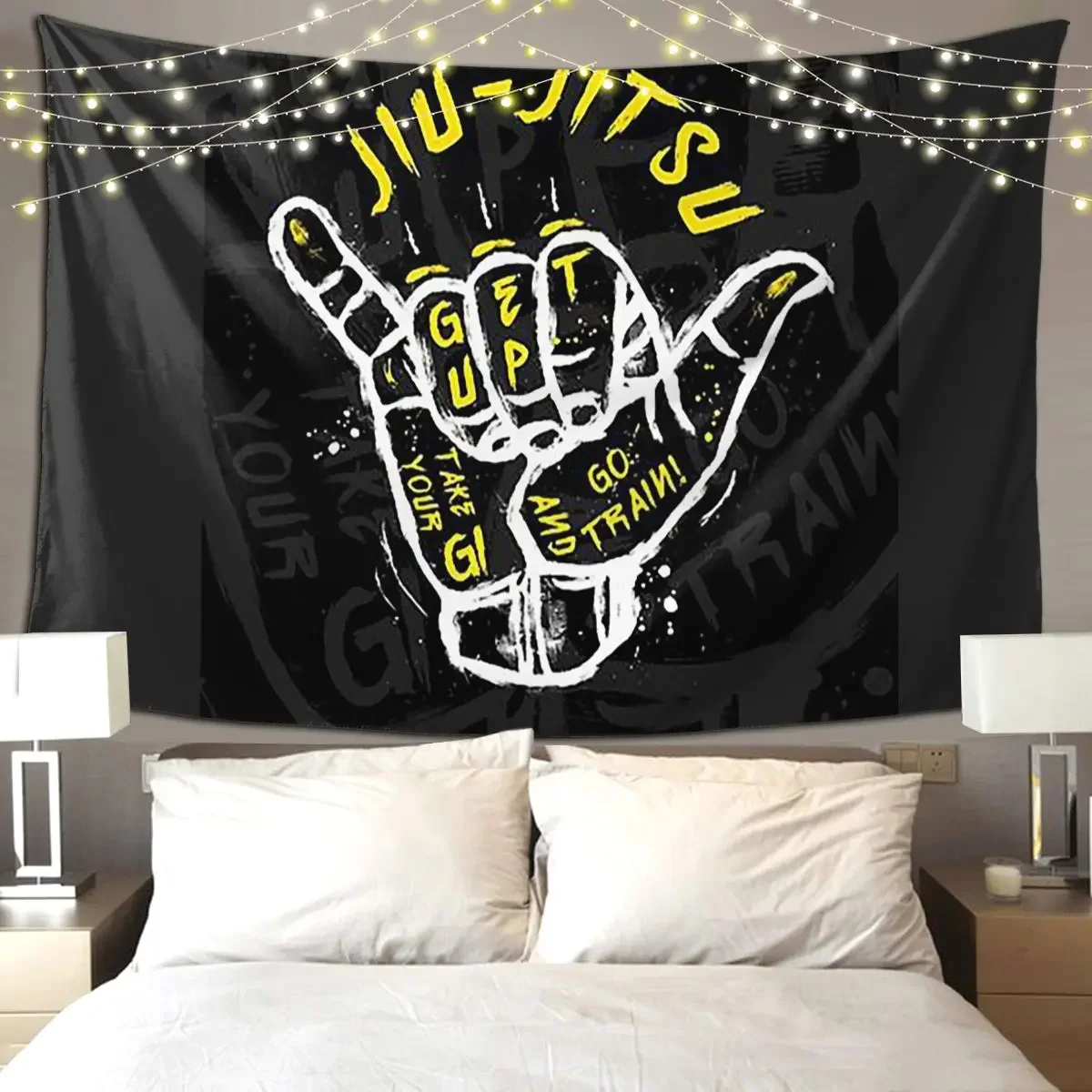 Jiu-jitsu. Go Train! Tapestry Hippie Wall Hanging Aesthetic Home Decoration Tapestries for Living Room Bedroom Dorm Room
Jiu-jitsu. Go Train! Tapestry Hippie Wall Hanging Aesthetic Home Decoration Tapestries for Living Room Bedroom Dorm Room
