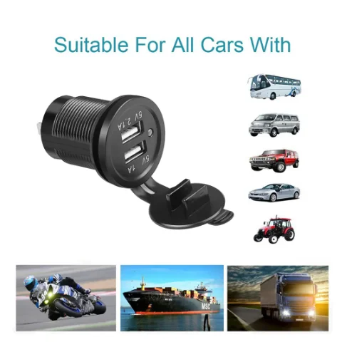 12V/24V Dual USB Car Charger Socket Waterproof 3.1A 5V Car Charger Power Outlet with LED Light for Car Motorcycle Marine Boat
12V/24V Dual USB Car Charger Socket Waterproof 3.1A 5V Car Charger Power Outlet with LED Light for Car Motorcycle Marine Boat