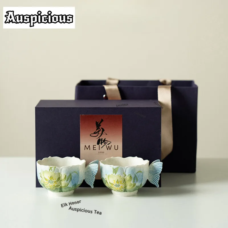 2pc/set Lotus Edge Blue Butterfly Handle Teacup Tea Bowl Water Jug Tea-tasting Personal Cup Chazhan Master Cups Tea Ceremony
2pc/set Lotus Edge Blue Butterfly Handle Teacup Tea Bowl Water Jug Tea-tasting Personal Cup Chazhan Master Cups Tea Ceremony