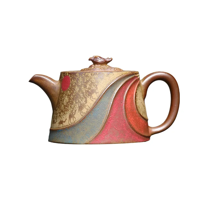 Zisha pot original ore section mud ancient method firewood burning mud painting silk road teapot set ciphertext
Zisha pot original ore section mud ancient method firewood burning mud painting silk road teapot set ciphertext
