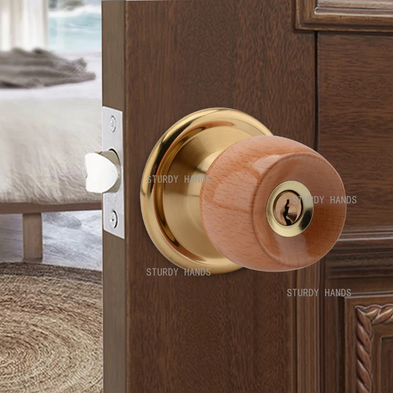 1 set of beech wood round head door lock bedroom spherical household old-fashioned door indoor universal lock
1 set of beech wood round head door lock bedroom spherical household old-fashioned door indoor universal lock