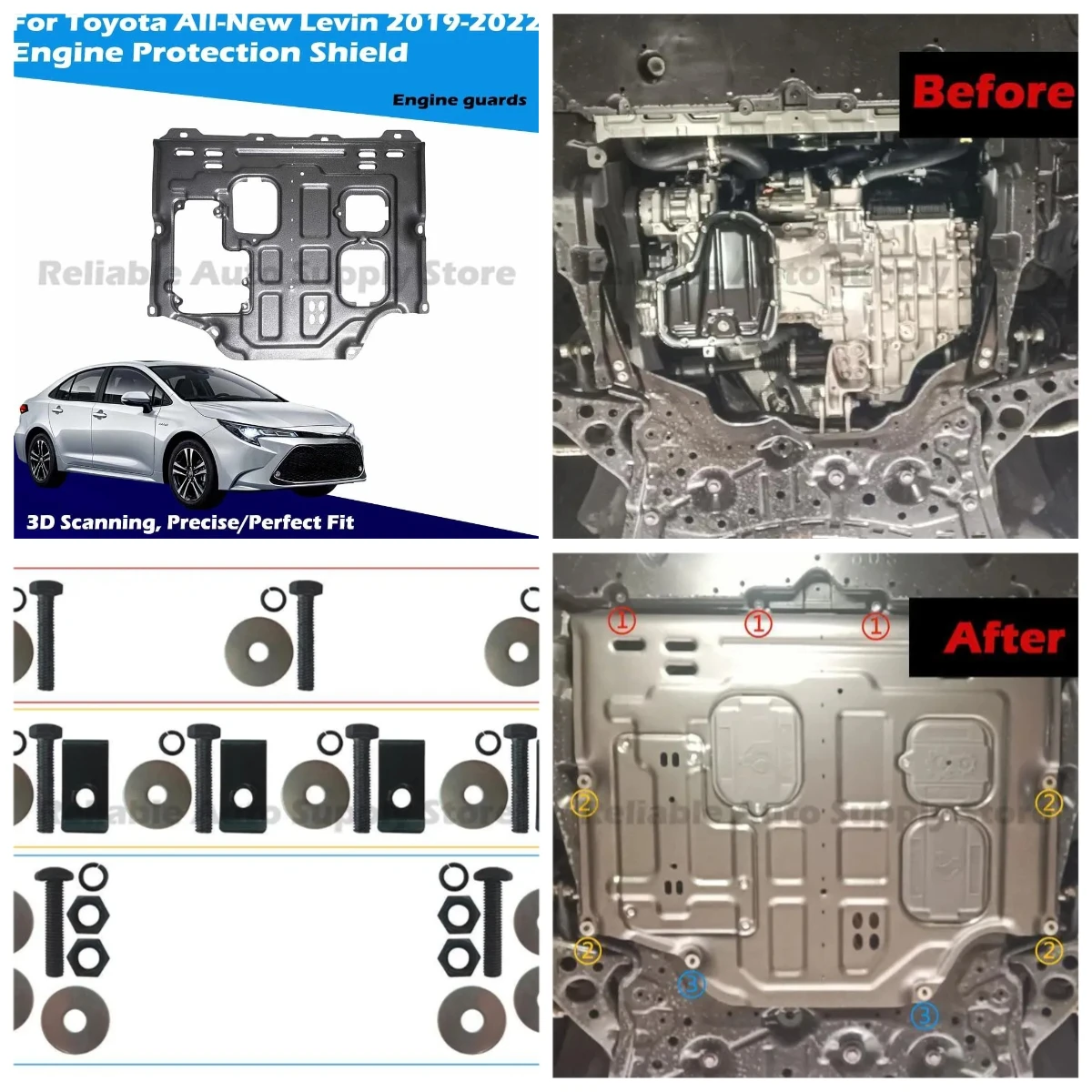 Heavy Duty Engine Under Cover Heat Resistant Vehicle Protection Plate For Toyota AII-New Levin 2019-2022
Heavy Duty Engine Under Cover Heat Resistant Vehicle Protection Plate For Toyota AII-New Levin 2019-2022