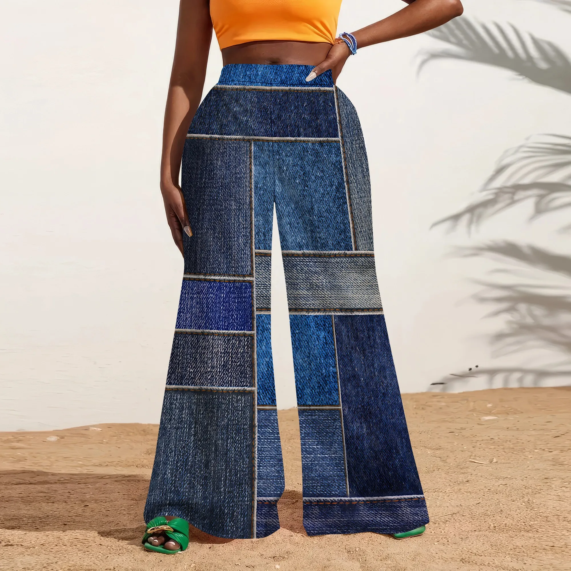 Floral Border Print Wide Leg Pants for Women Black High Waist Garden Style Casual Trousers
Floral Border Print Wide Leg Pants for Women Black High Waist Garden Style Casual Trousers
