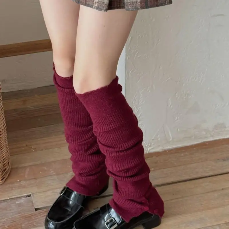 Y88A Solid Color Ribbed Knit Leg Warmers for Everyday Wear Side Split Button Socks
Y88A Solid Color Ribbed Knit Leg Warmers for Everyday Wear Side Split Button Socks