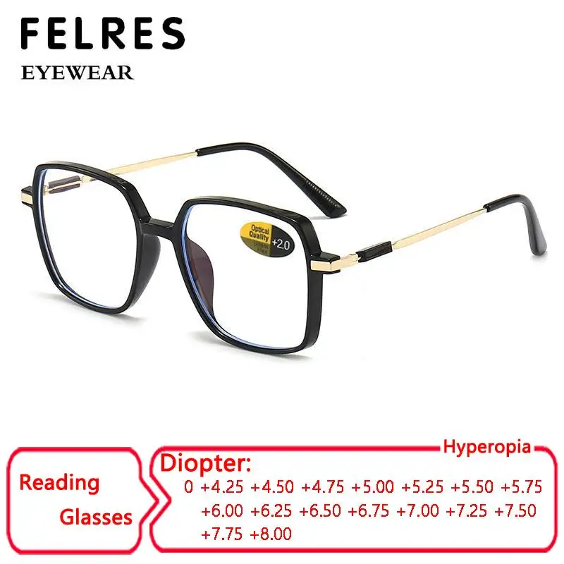 Simple Fashion Square Women Men Large Frame Anti Blue Light Reading Glasses Elderly Highly Diopter+4.25 4.5 4.75 5.0 6.0 7.0 8.0
Simple Fashion Square Women Men Large Frame Anti Blue Light Reading Glasses Elderly Highly Diopter+4.25 4.5 4.75 5.0 6.0 7.0 8.0