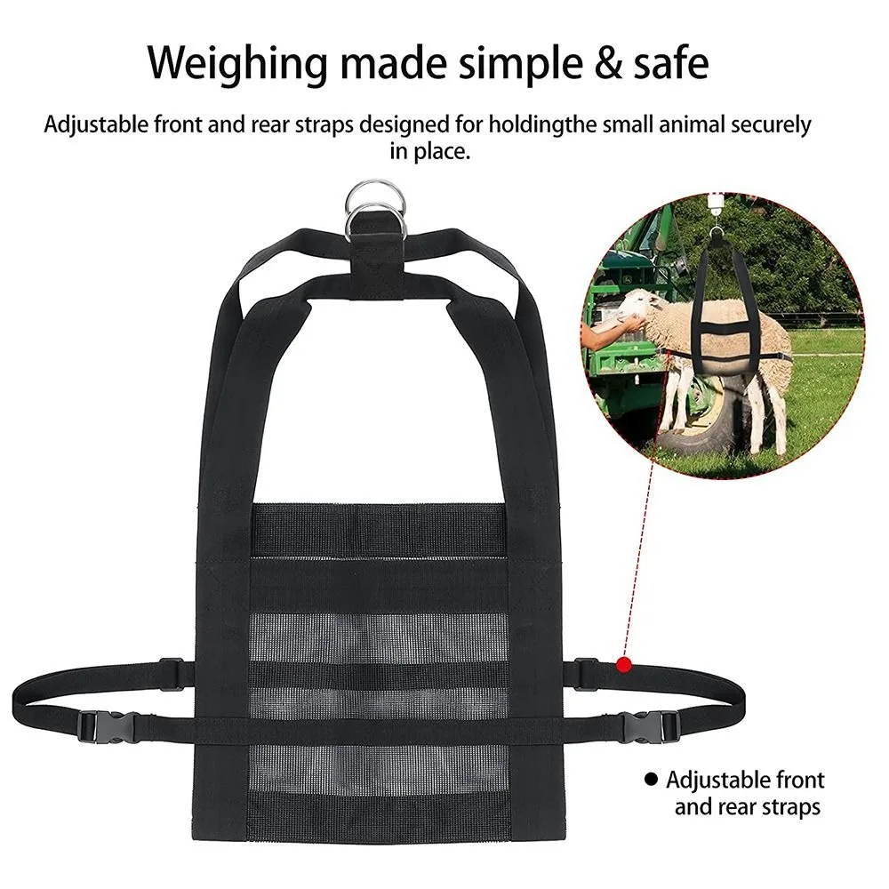 Adjustable Weighing Sling Durable Black Animals Weighing Strap Convenient Livestock Hang Scale for Weighing Calf Lambs Newborn
Adjustable Weighing Sling Durable Black Animals Weighing Strap Convenient Livestock Hang Scale for Weighing Calf Lambs Newborn