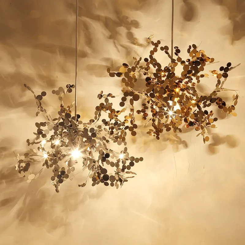 LED Chandelier Stainless Steel Chrome Leaf Personality Art Decor Living Dining Room Bar Table Hanging Lighting
LED Chandelier Stainless Steel Chrome Leaf Personality Art Decor Living Dining Room Bar Table Hanging Lighting