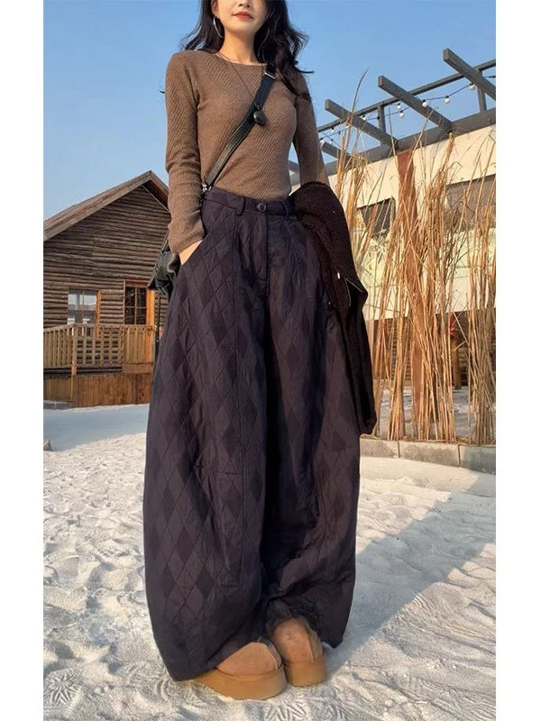 Теплые хлопковые брюки-баллоны с ромбовидным узором, свободные повседневные брюки с высокой талией, на пуговицах, из полиэстера, прямого кроя
Теплые хлопковые брюки-баллоны с ромбовидным узором, свободные повседневные брюки с высокой талией, на пуговицах, из полиэстера, прямого кроя