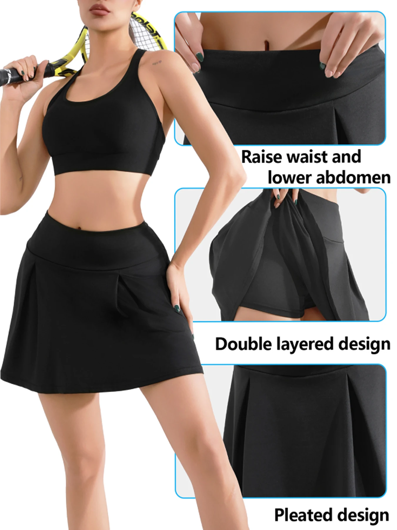 New A-line pleated skirt, anti-reveal half-length skirt, badminton training, sporty short dress for women.
New A-line pleated skirt, anti-reveal half-length skirt, badminton training, sporty short dress for women.