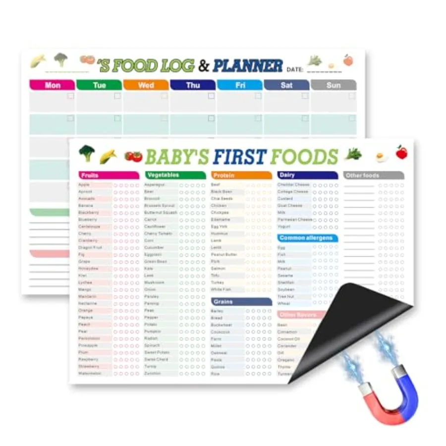 Магниты для трекера Babys First Foods Набор из 2 101 продуктов перед 1 контрольный список Многоразовый планировщик еды для сухого стирания Журнал еды для холодильника 
Магниты для трекера Babys First Foods Набор из 2 101 продуктов перед 1 контрольный список Многоразовый планировщик еды для сухого стирания Журнал еды для холодильника