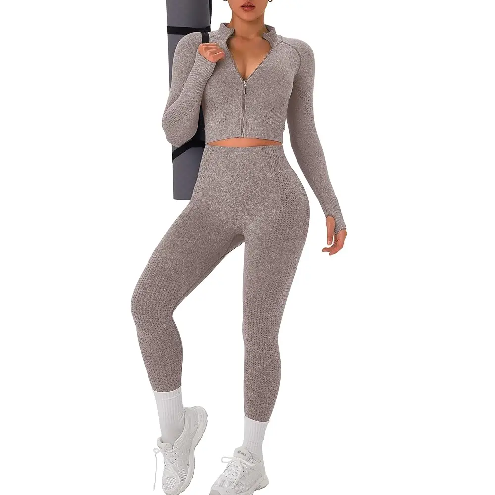 Free Shipping Womens Workout Sets 2 Piece Seamless Yoga Outfits Long Sleeve Zipper Jacket High Waist Leggings Butt Lifting Gym S
Free Shipping Womens Workout Sets 2 Piece Seamless Yoga Outfits Long Sleeve Zipper Jacket High Waist Leggings Butt Lifting Gym S