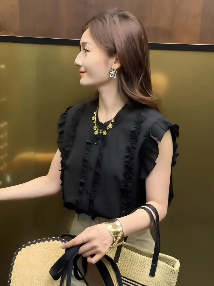 Fashion Korean Shirts Women's Clothing Flying Sleeve Ruffles Sweet Blouses 2026 Blusas Mujer De Moda Summer White Oversized Tops
Fashion Korean Shirts Women's Clothing Flying Sleeve Ruffles Sweet Blouses 2026 Blusas Mujer De Moda Summer White Oversized Tops