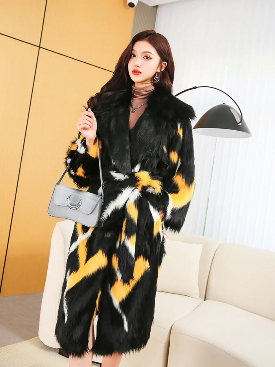 Nerazzurri Long Young Style Fashionable Fake Fur Coat Women's Eco-friendly Leather Jacket Warmth Printed Korean Version
Nerazzurri Long Young Style Fashionable Fake Fur Coat Women's Eco-friendly Leather Jacket Warmth Printed Korean Version