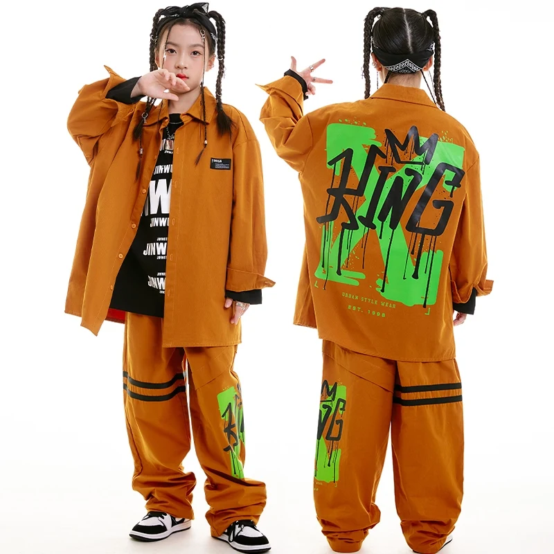 Hip Hop Dance Costume Kids Jazz Performance Clothes Loose Brown Suit Long Sleeves Coat Pants Girls Boys Street Dance Wear L13970
Hip Hop Dance Costume Kids Jazz Performance Clothes Loose Brown Suit Long Sleeves Coat Pants Girls Boys Street Dance Wear L13970