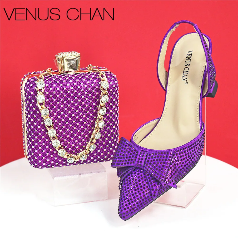 Nigerian Heels Party for Women Shoes and Bag Set Purple Colour Rhinestone Handbag Italian Design Wedding INS 2025
Nigerian Heels Party for Women Shoes and Bag Set Purple Colour Rhinestone Handbag Italian Design Wedding INS 2025