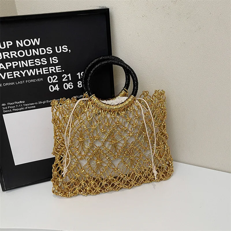 Handmade Woven Design Round Handle Handbags For Women Eco-friendly Craft Paper Hollow-out Luxury Designer Top-handle Bags
Handmade Woven Design Round Handle Handbags For Women Eco-friendly Craft Paper Hollow-out Luxury Designer Top-handle Bags