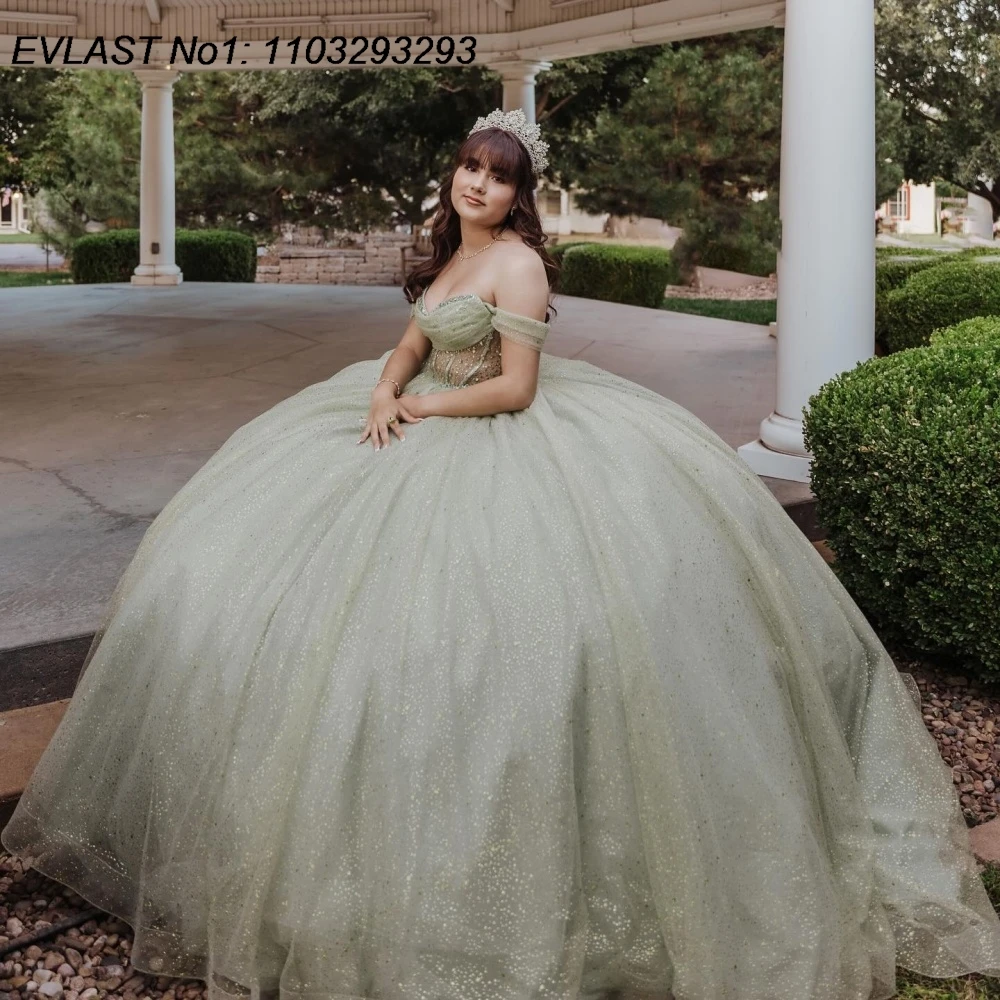 EVLAST индивидуальное мятное бальное платье 2025 года, платье Quinceanera, блестящая аппликация, корсет с кристаллами и бисером, Sweet 16, Vestidos De 15 Anos E1Q713
EVLAST индивидуальное мятное бальное платье 2025 года, платье Quinceanera, блестящая аппликация, корсет с кристаллами и бисером, Sweet 16, Vestidos De 15 Anos E1Q713