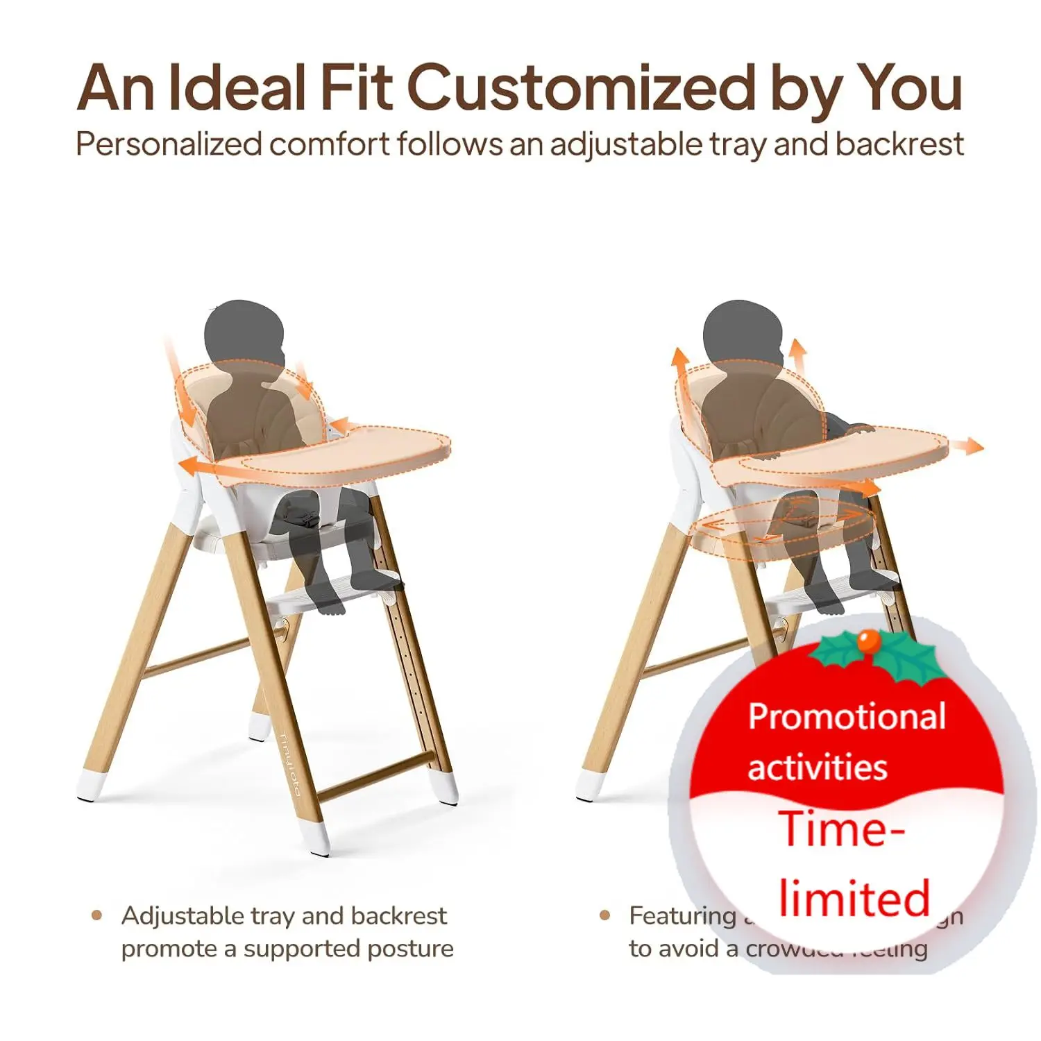 Tinyiota High Chair for Babies and Toddlers, Foldable & 8-Level Adjustable, One-Handed Removable Tray, Ergonomic Baby Highchair
Tinyiota High Chair for Babies and Toddlers, Foldable & 8-Level Adjustable, One-Handed Removable Tray, Ergonomic Baby Highchair