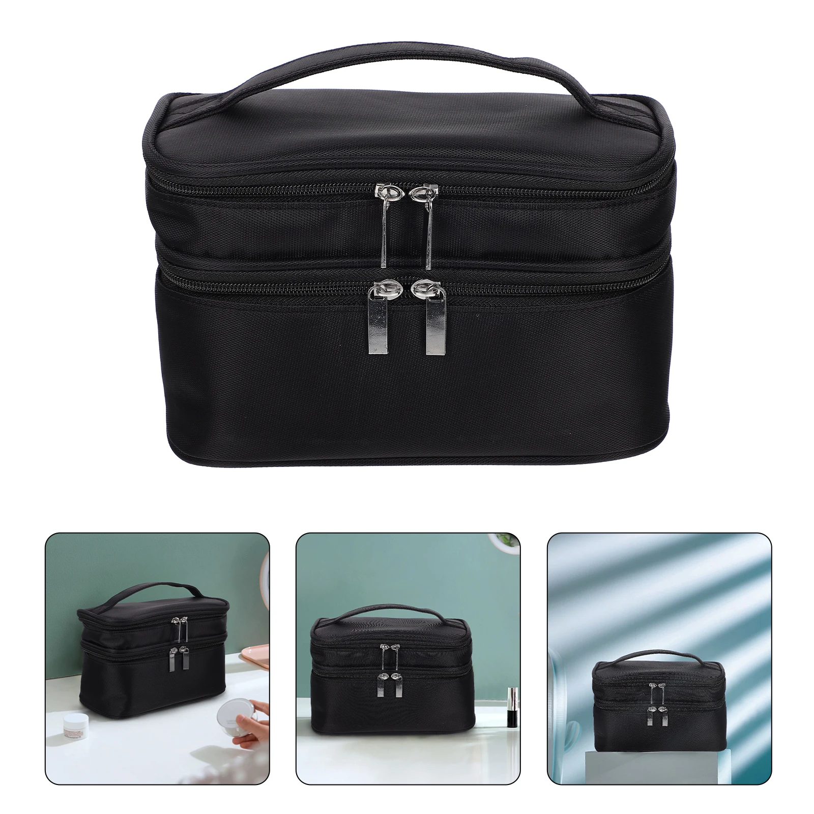 Travel Toiletry Bag Makeup with Compartments Care Organizer Black Nylon Large Capacity
Travel Toiletry Bag Makeup with Compartments Care Organizer Black Nylon Large Capacity