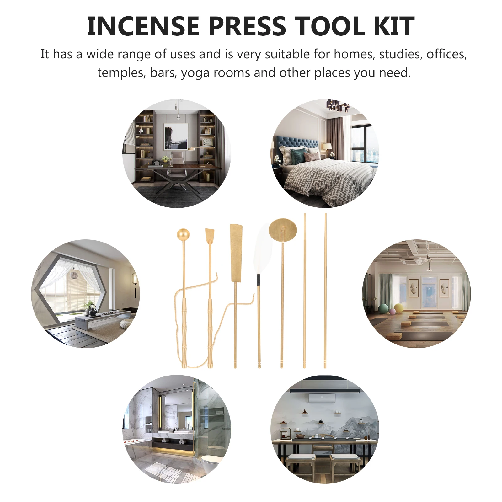 7 Pcs Incense Tool Kit Brass Color Press Ash Mold Powder Path Making Set Burner Accessories for Home Decoration
7 Pcs Incense Tool Kit Brass Color Press Ash Mold Powder Path Making Set Burner Accessories for Home Decoration