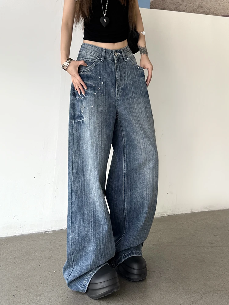 Rivet Straight Leg Jeans Vintage Low Waist Wide Leg Denim Pants Loose Casual Vintage Pocket Trousers 2025 New Streetwear Jeans
Rivet Straight Leg Jeans Vintage Low Waist Wide Leg Denim Pants Loose Casual Vintage Pocket Trousers 2025 New Streetwear Jeans