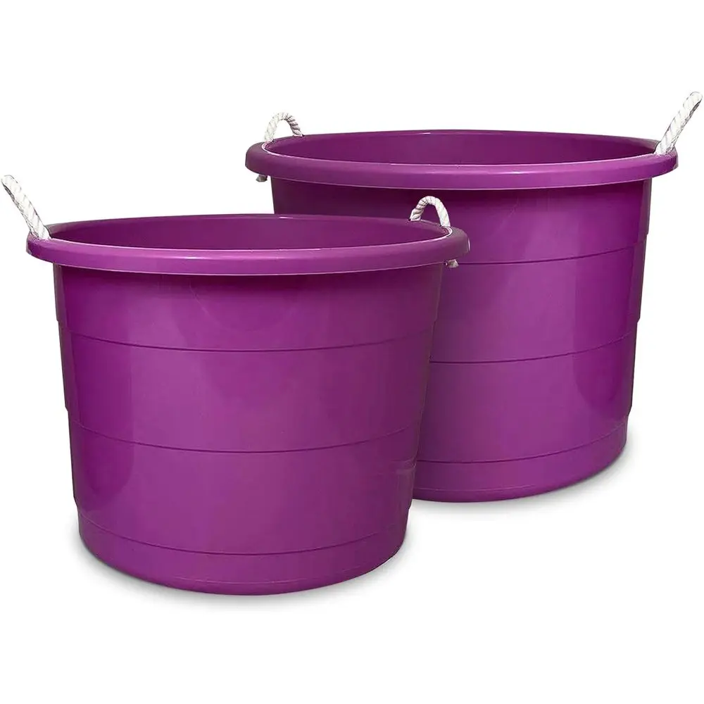 Large 17 Gallon Plastic Utility Tubs with Rope Handles for Indoor & Outdoor Storage and Organization
Large 17 Gallon Plastic Utility Tubs with Rope Handles for Indoor & Outdoor Storage and Organization