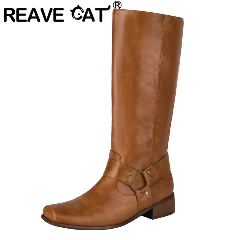Женские сапоги до середины икры REAVE CAT, повседневные мотоциклетные сапоги без застежек на массивном каблуке 43, 44 размера, повседневные сапоги 3,5 см
Женские сапоги до середины икры REAVE CAT, повседневные мотоциклетные сапоги без застежек на массивном каблуке 43, 44 размера, повседневные сапоги 3,5 см